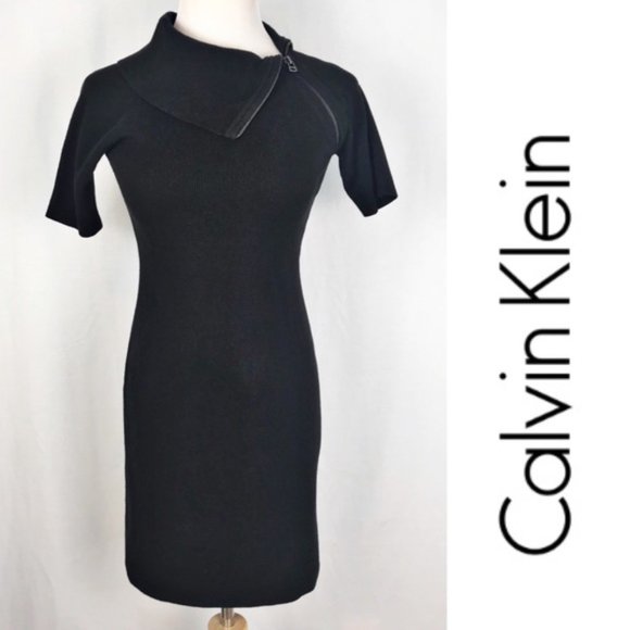 Calvin Klein Dresses & Skirts - Calvin Klein ZIP Collar Sweater Dress, Size XS